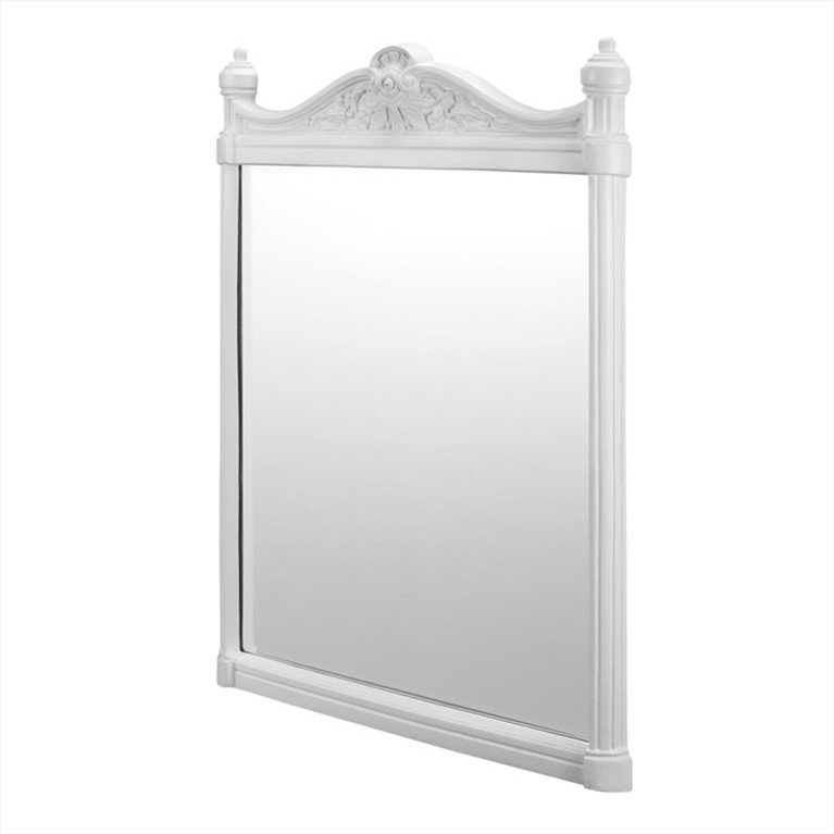 focus federatie postkantoor Rechthoekige spiegel met wit aluminium frame - Klassieke Badkamers